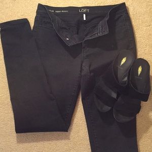 LOFT Super Skinny Black Jeans SZ 27/4